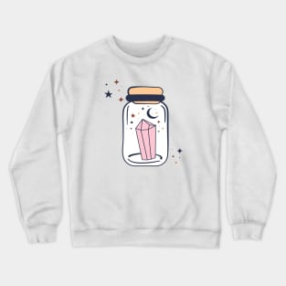 Mystical Crystal In a Celestial Glass Bottle Crewneck Sweatshirt